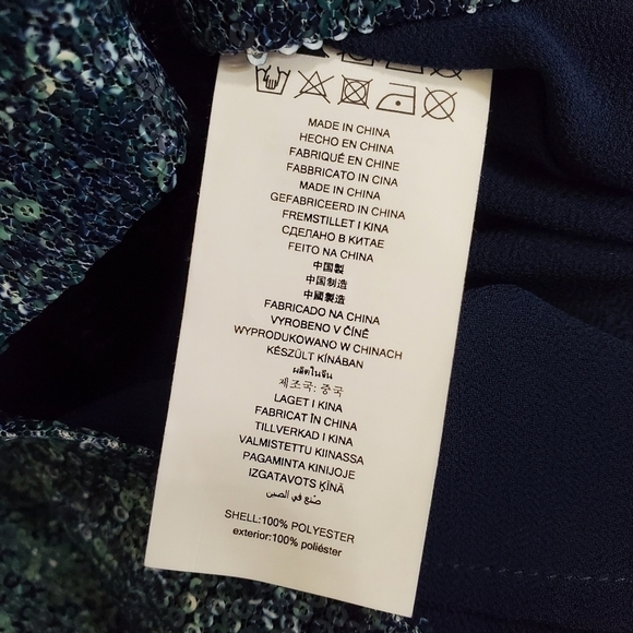 LRL Lauren Ralph Lauren Top Blouse Womens M Blue Purple Abstract 3/4 Sleeve - Picture 11 of 12